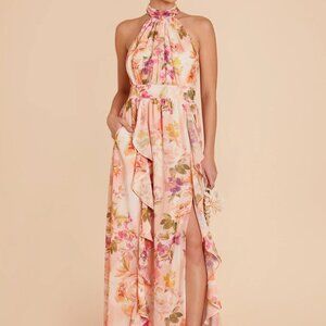 Birdy Grey Joyce Dress - halter chiffon floral wedding guest dress